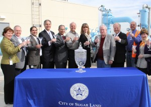Residents who participated in a taste test on Nov. 8, 2008, returned to sample the final product after Sugar Land placed its new surface water treatment plant in service
