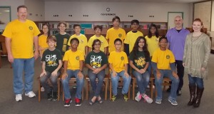 Pictured (seated, from left) are: Dylan Sky MacAdams, Mehul Mittal, Anya Pazhoor, Ethan Chow, Kanika Talwar, Sairaja Kurelli; and (standing, from let) David Sebek, GT ELA teacher; students Catalina Chang, Colby Sanders, Leo Dong, Kedar Pandya, Satwik Misra, Siddharth Khurana, Hannah Abraham, and GT ELA teachers Joe Bernhart and Nicole Frazier.