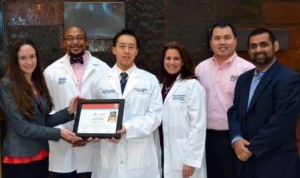 Kate Simpson, American Stroke Association; Dr. Eddie Patton, Jr., Neurologist; Dr. James Ling, Medical Director of the Stroke Program; Maria Socci, Stroke Program Manager; Dr. Larry Tran, Neurologist; Dr. M. Faisal Khan, Neurologist.